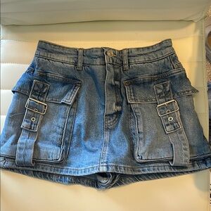 We The Free Blue Cargo Skorts